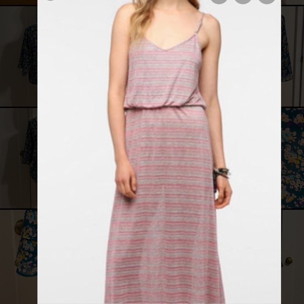 pins and needles pink and grey sun dress size L